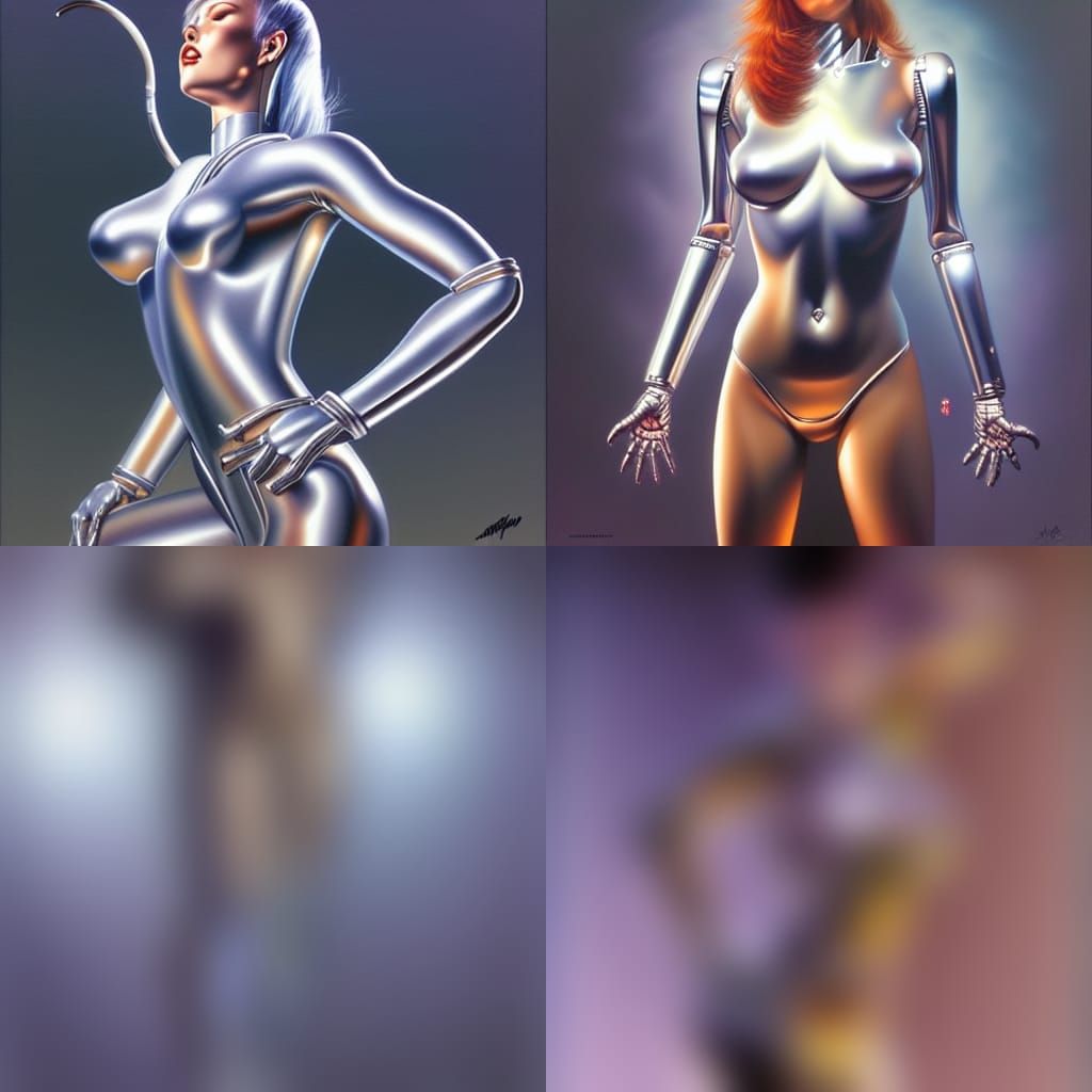 Warrior, Hajime Sorayama, hyper realist, airbrush paintings,...