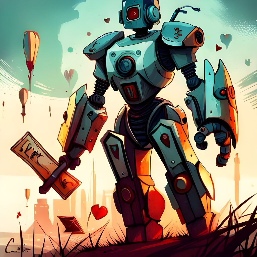 Robot in Love AI Generated Artwork NightCafe Creator