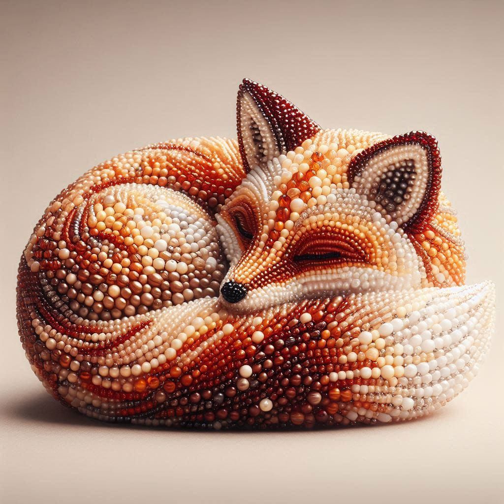 Beaded Fox Portrait (2)