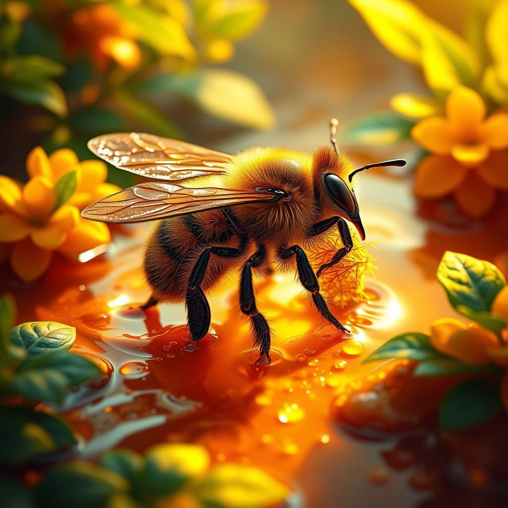 a honey soaked bee  by @BBelle