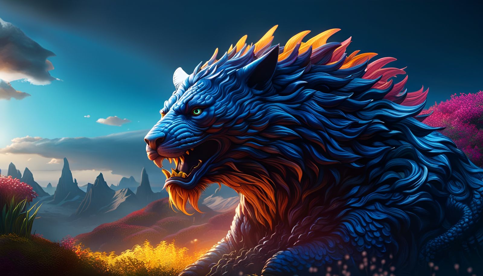 Elemental Beast Radiating Emotional Quintessence in 8K