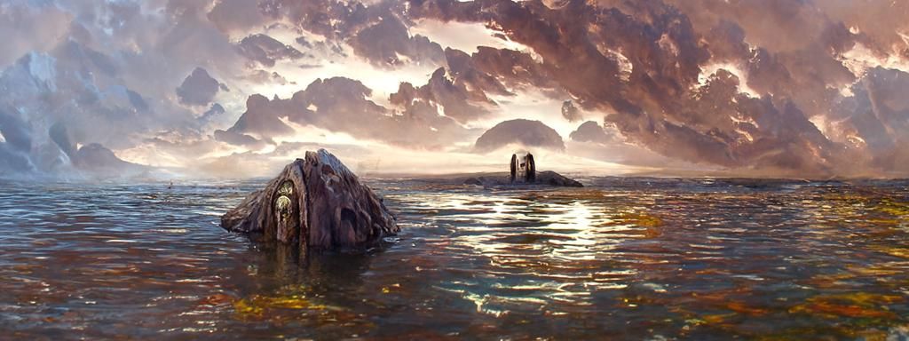 Beautiful picture of a stone path through the silent sea wit...