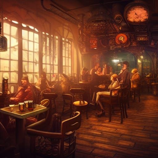 Steampunk  cafe