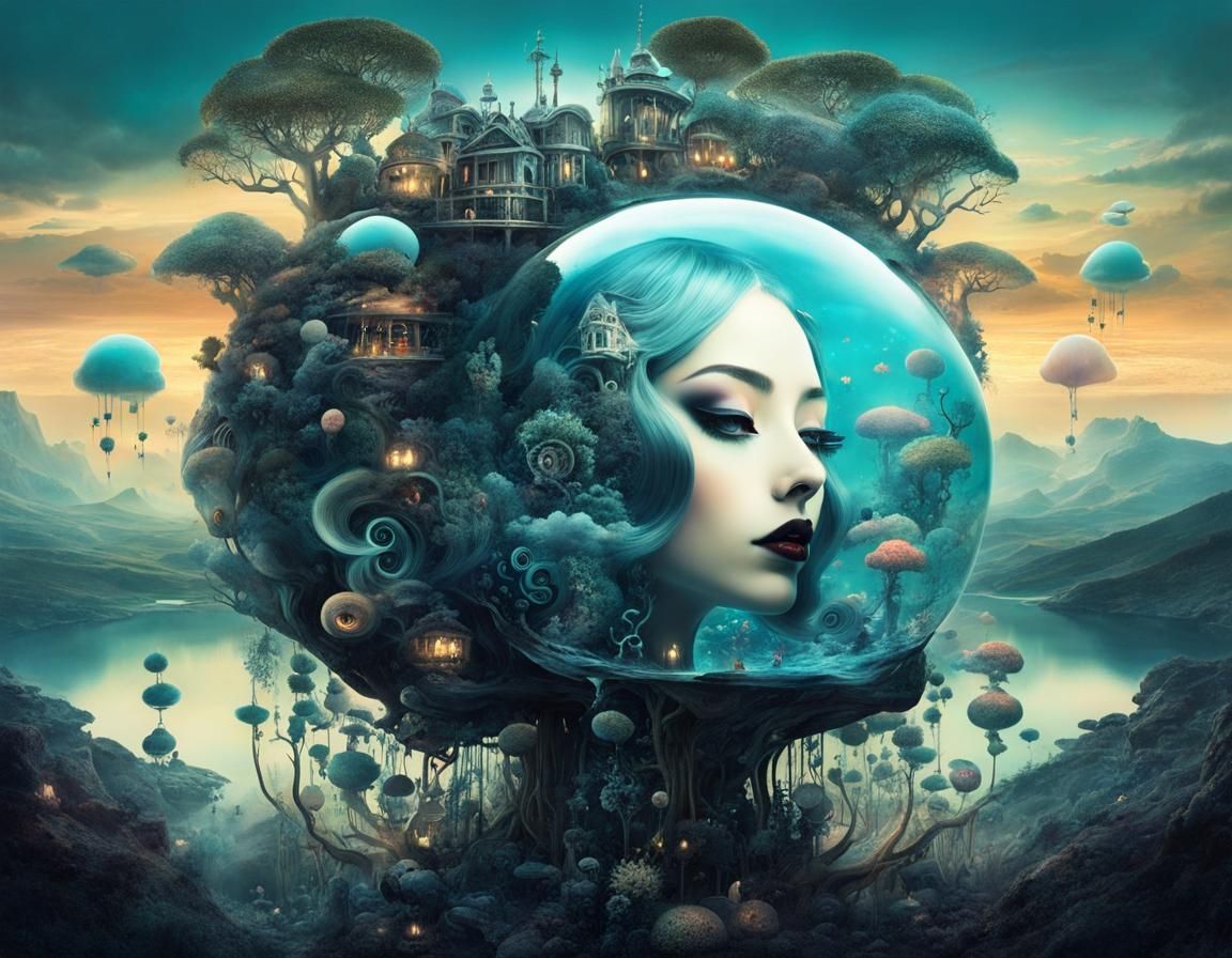 Surreal Goth Girl: Kawaii, Spooky, and Biomechanical