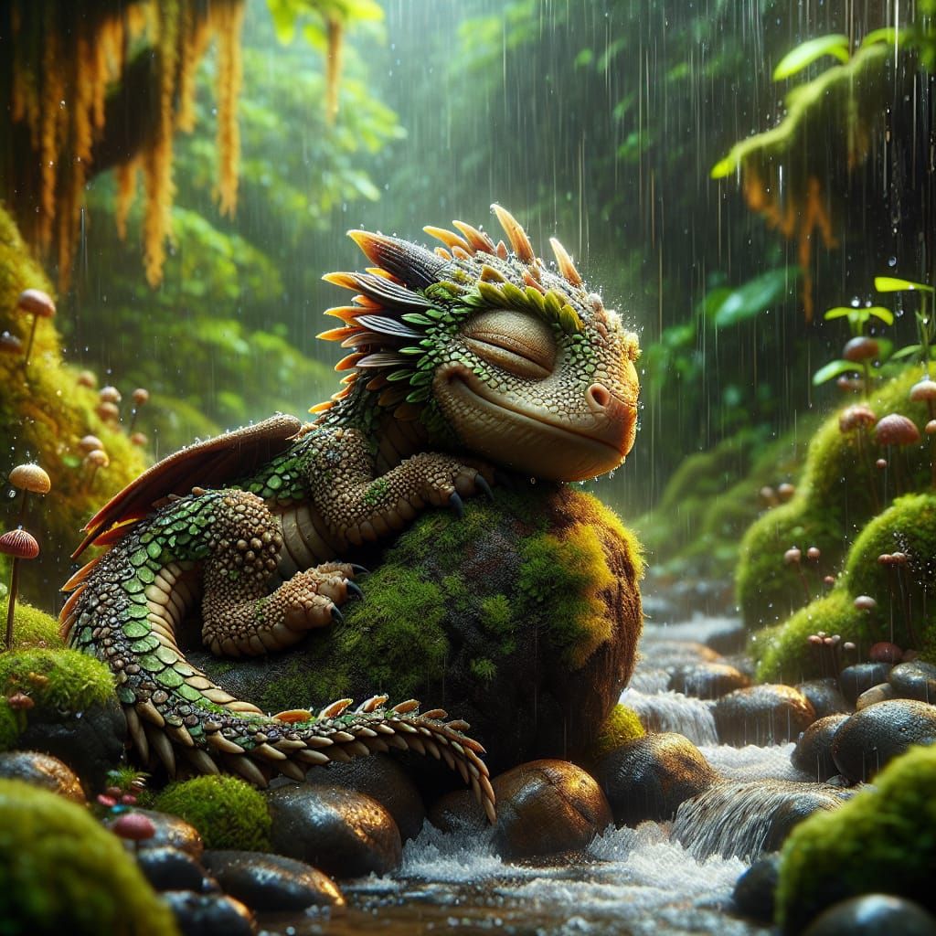 Napping Nature Dragon  by @Rosie