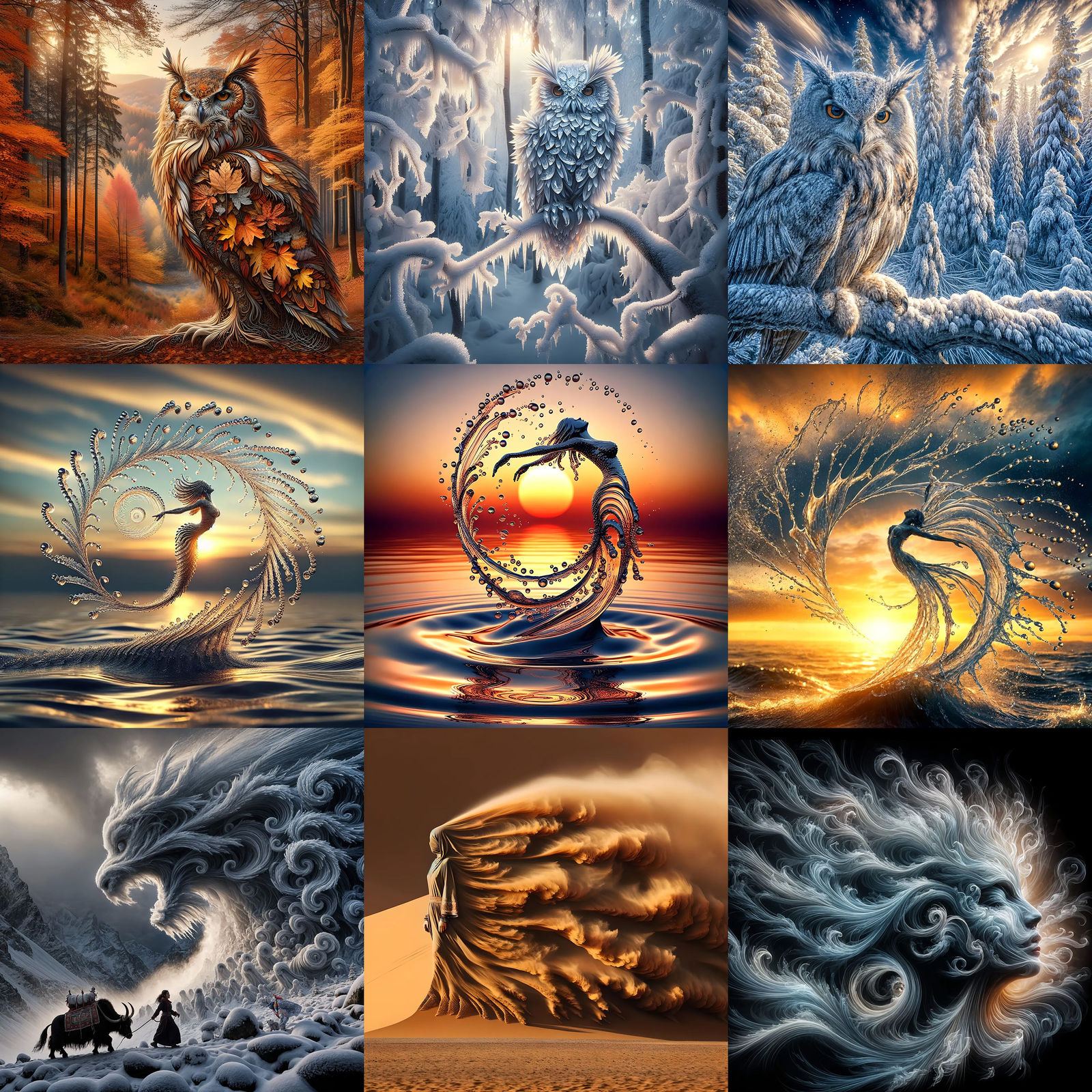 Same theme over one year in NightCafé