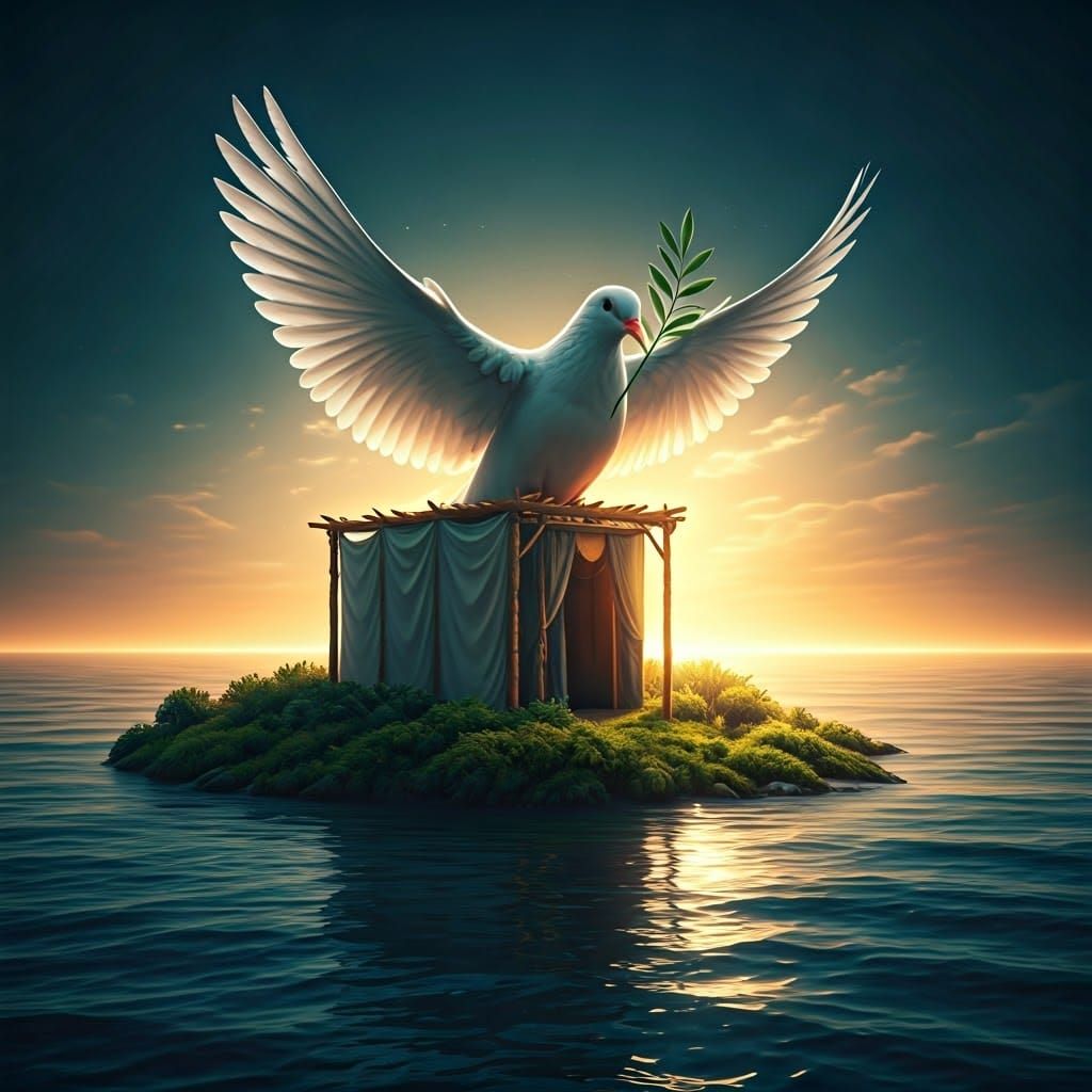 Majestic Sukkah Embraced by Dove of Peace