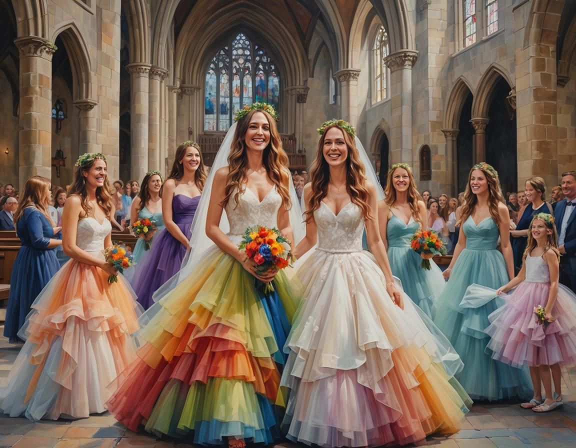 With both sisters married their tulle dress designs had wowe...