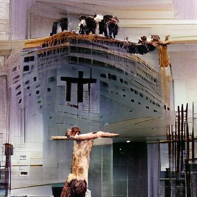 the titanic being crucified