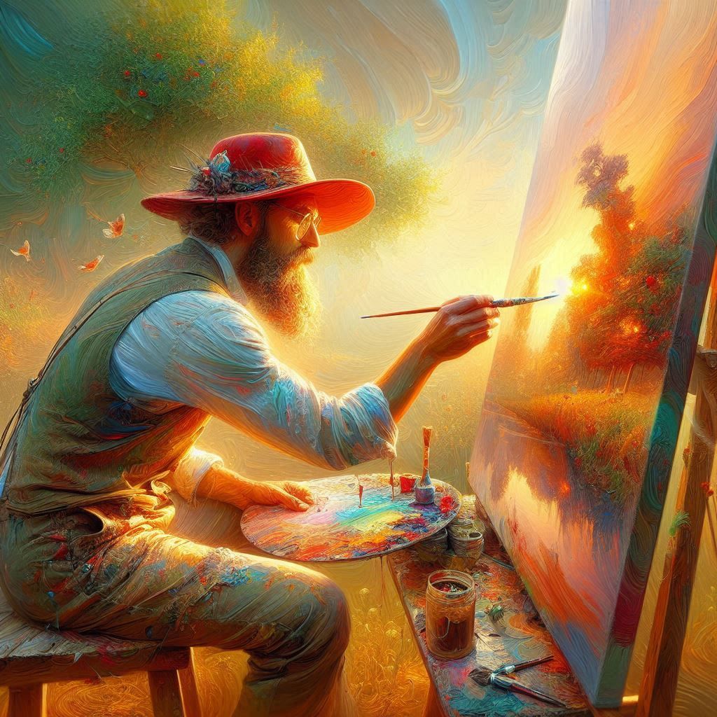 The artist in full creation