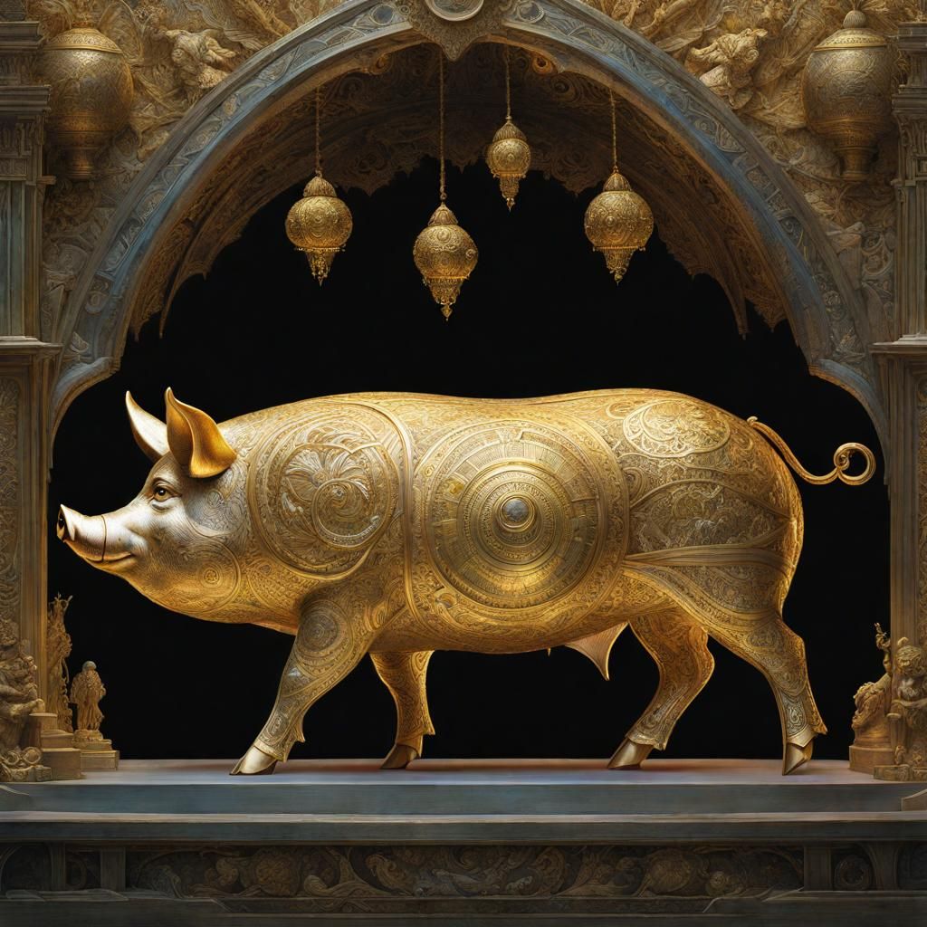 The golden pig 🐖🐷 - AI Generated Artwork - NightCafe Creator