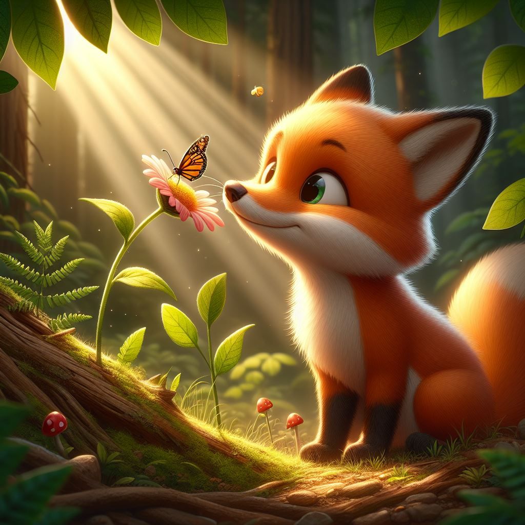 Fox and flower
