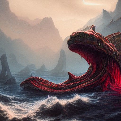 Sea serpent in the depths