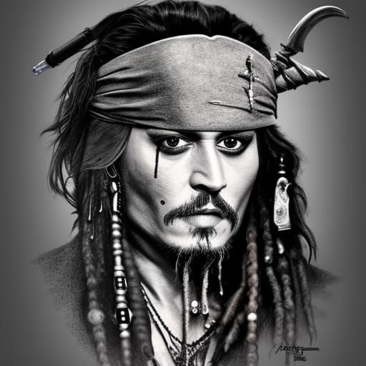 Laughing Captain Jack Sparrow Graphic · Creative Fabrica