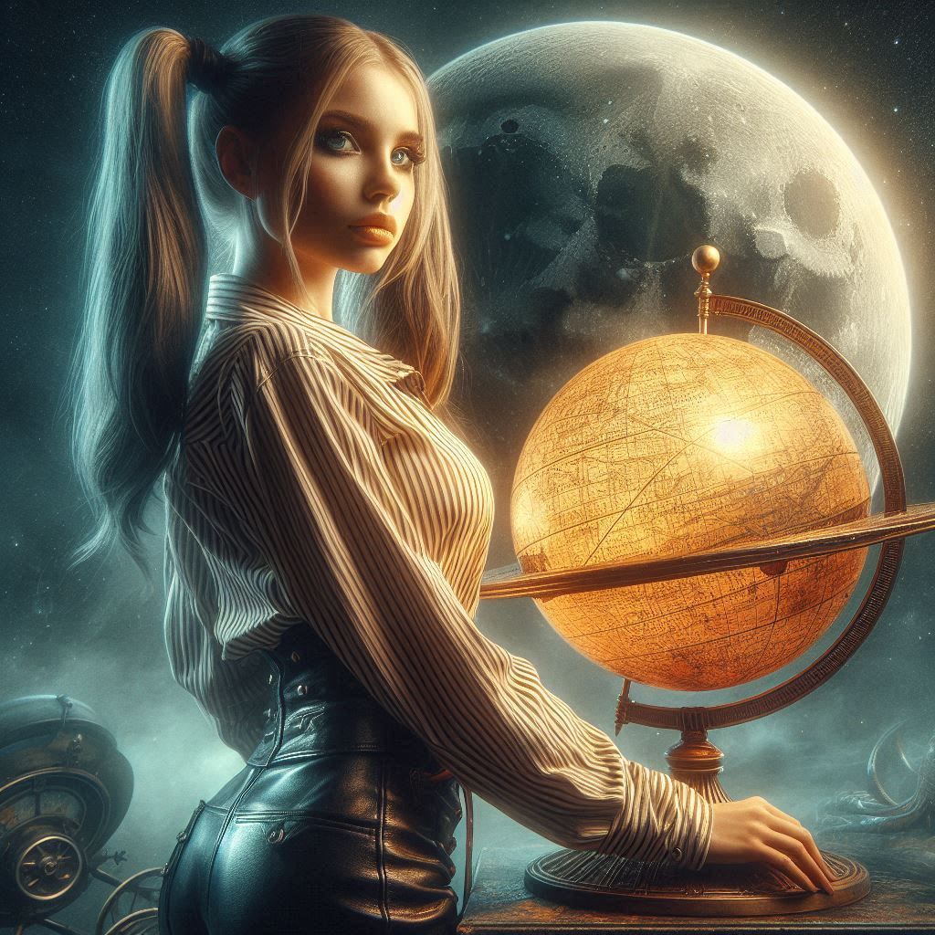 Woman with globe
