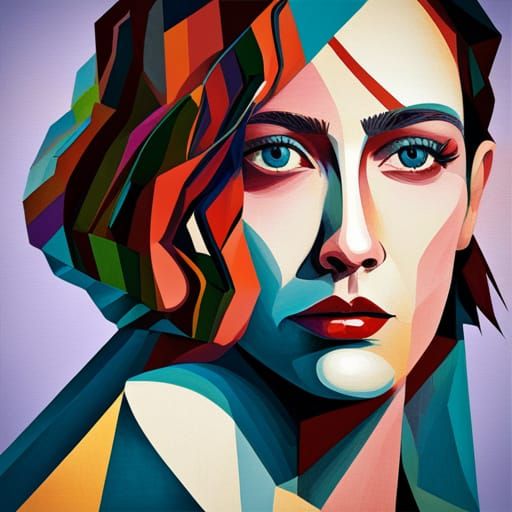 Geometric girl - AI Generated Artwork - NightCafe Creator