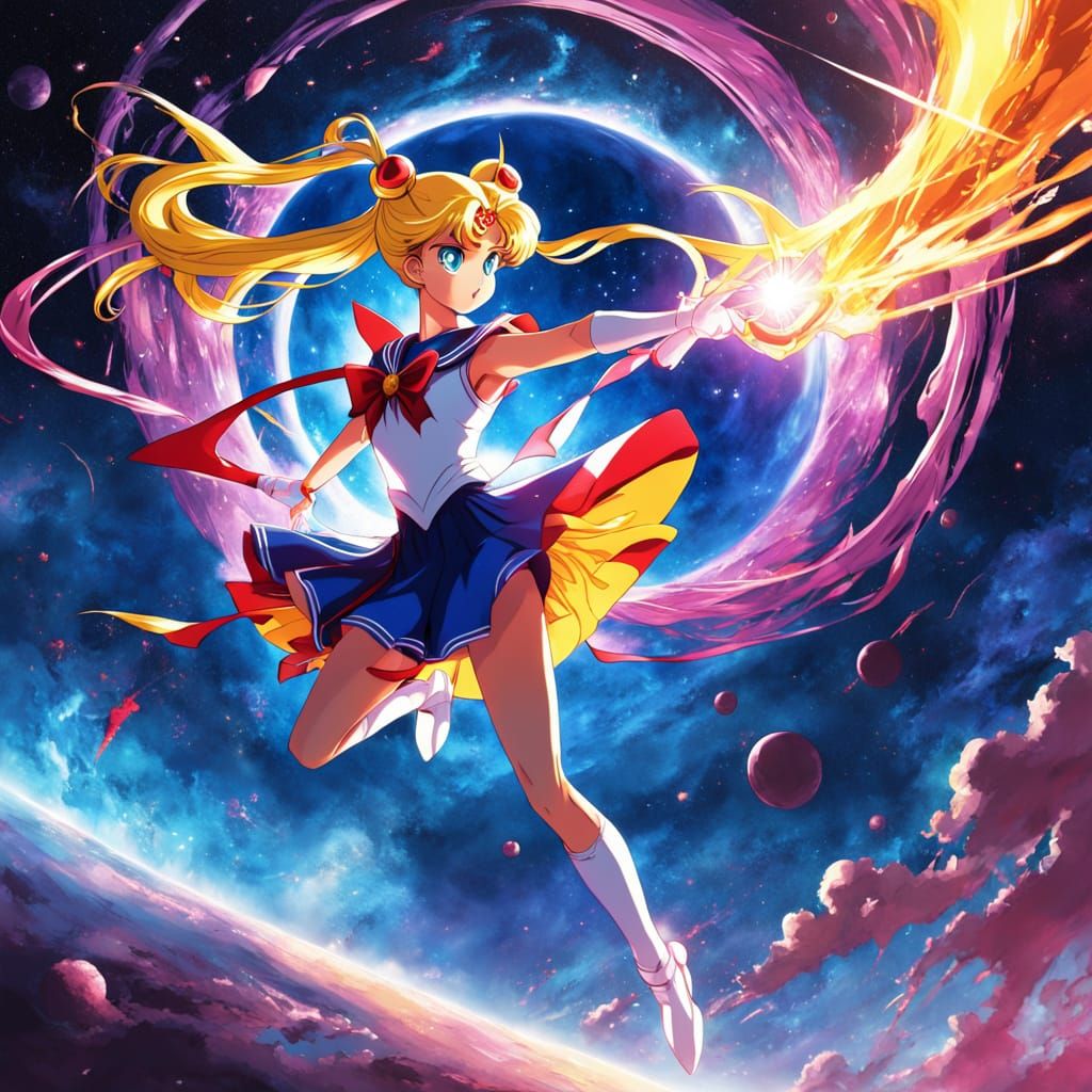 Ultimate Anime: Sailor Moon kicking cosmic but  by @TravellerUK