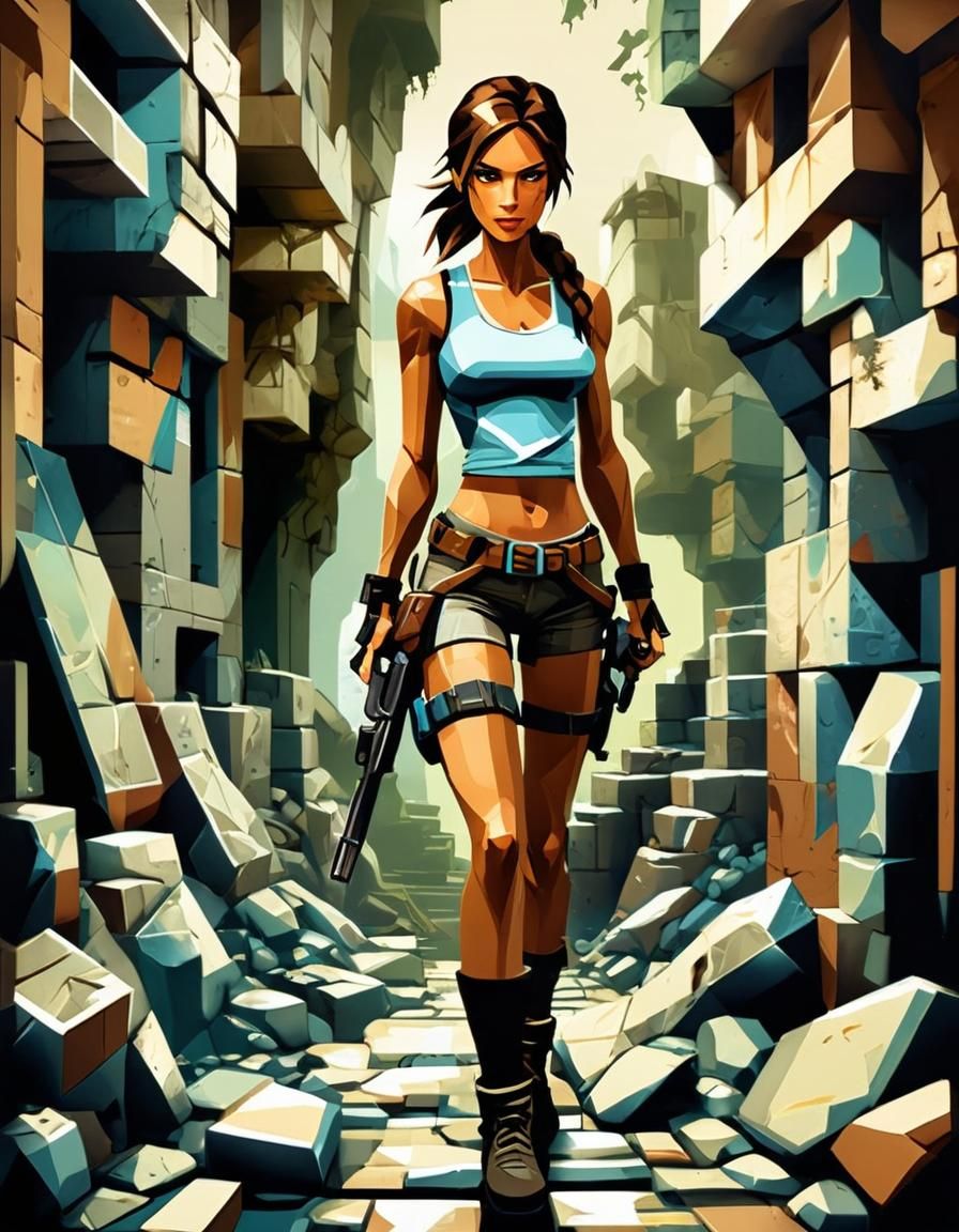 Serious Lara Croft - AI Generated Artwork - NightCafe Creator