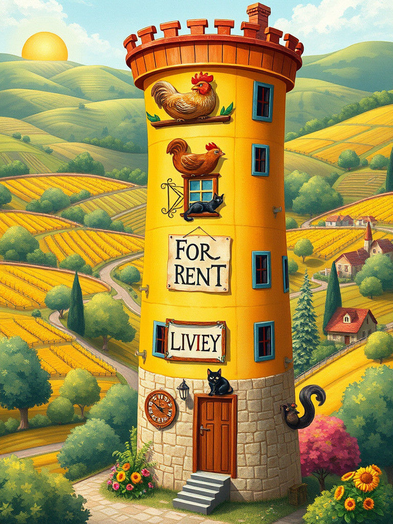 Vibrant Tower Block in Lush Valley