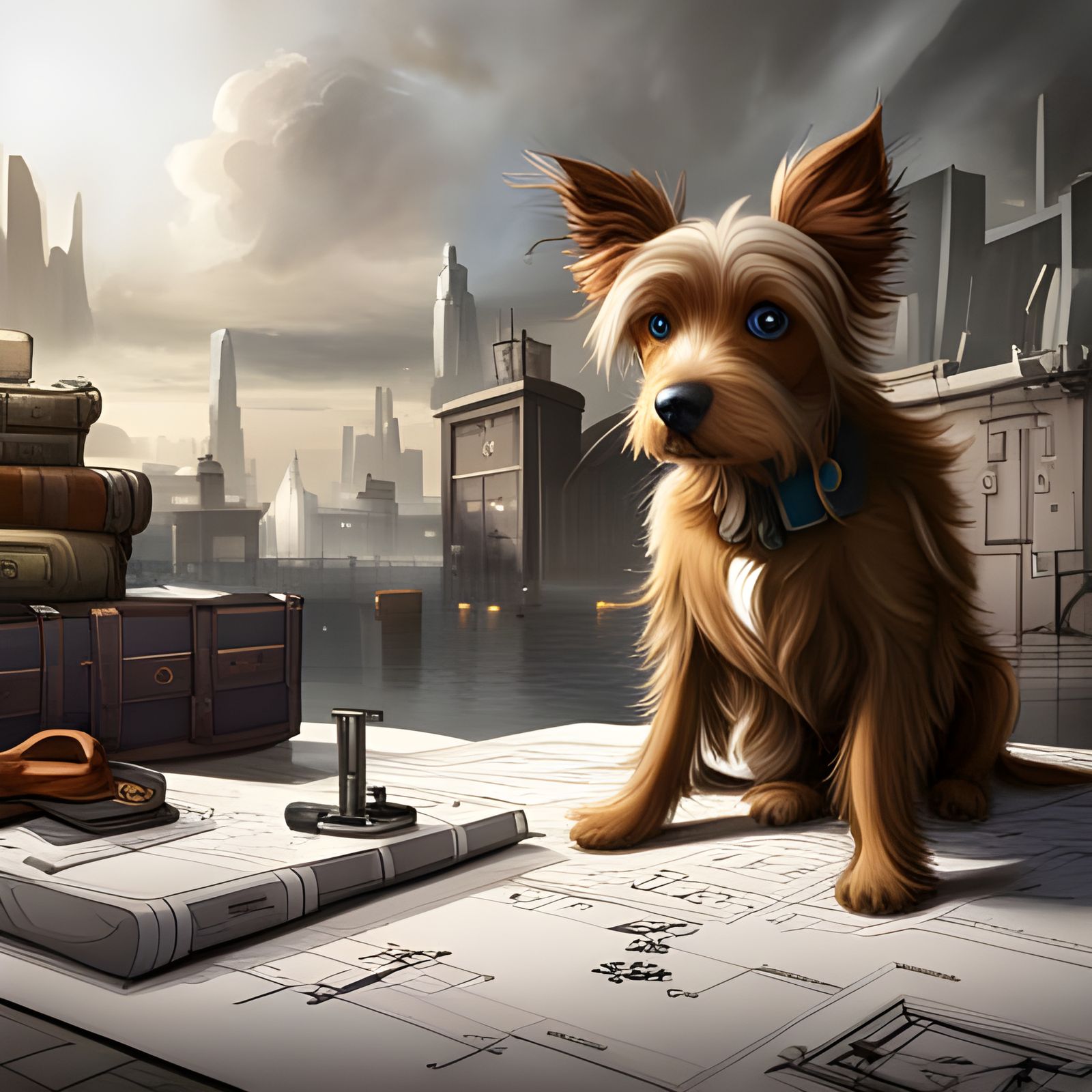 Dog building a dream land