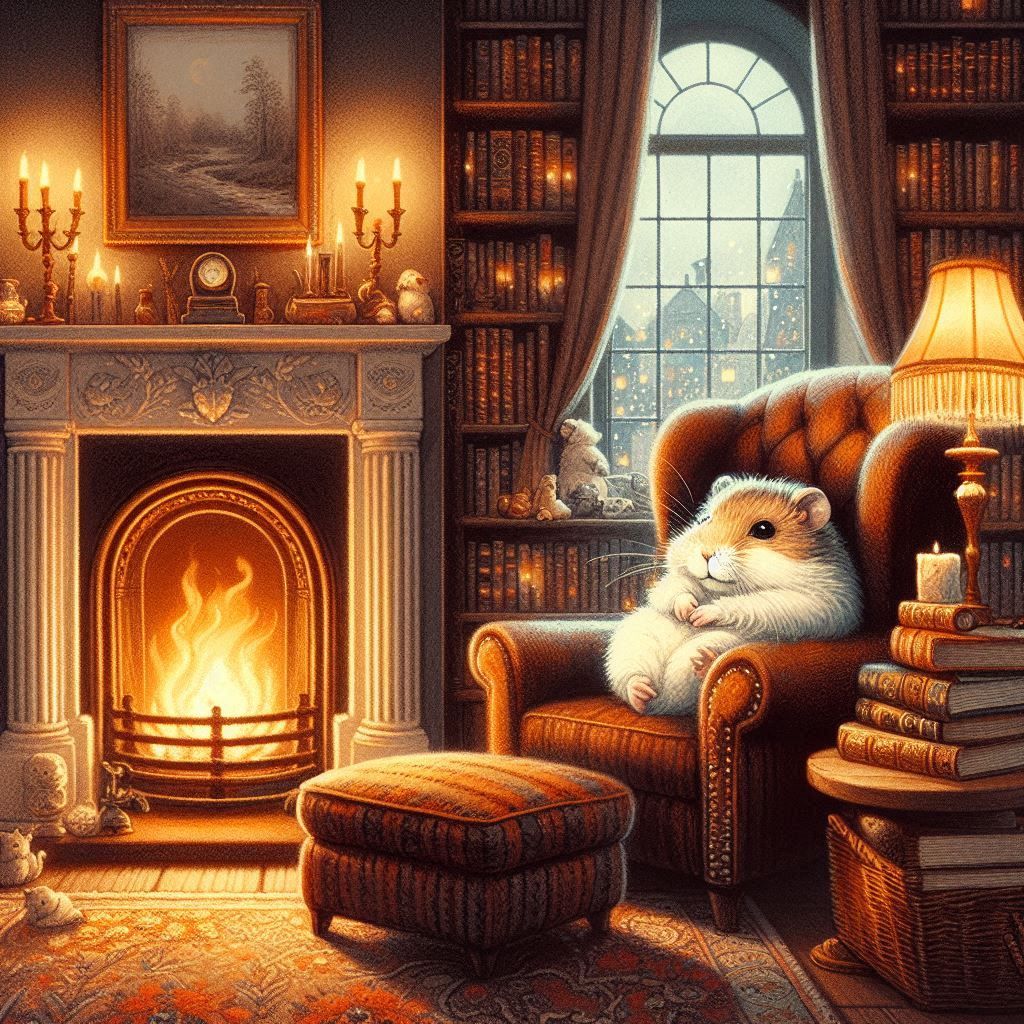 Cozy in the library