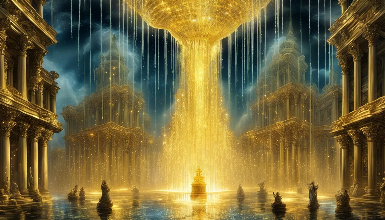"ZEUS AND THE GOLDEN RAIN, TOWER,  Canaletto, crystal glass,...