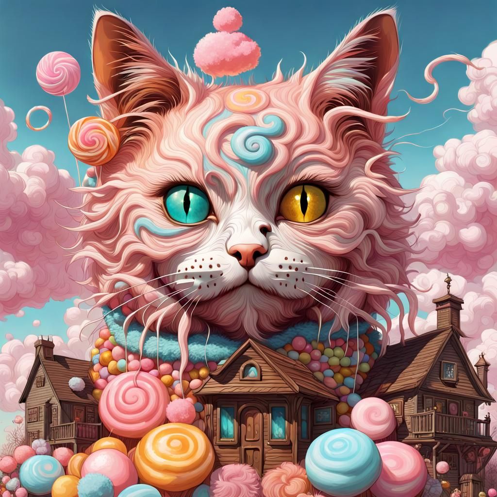 cat made of candy - AI Generated Artwork - NightCafe Creator