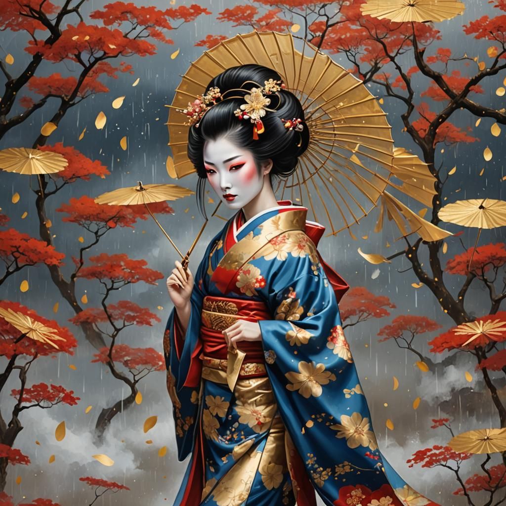 Geisha In The Wind