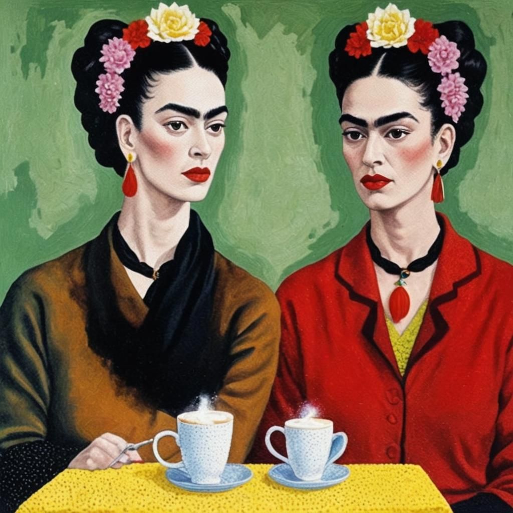 The Two Frida's Taking Afternoon Tea - AI Generated Artwork - NightCafe ...