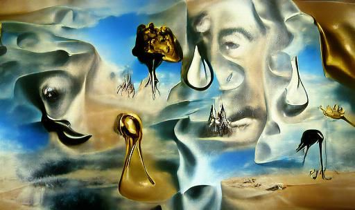 clock oil painting by Salvador Dali, Stable Diffusion