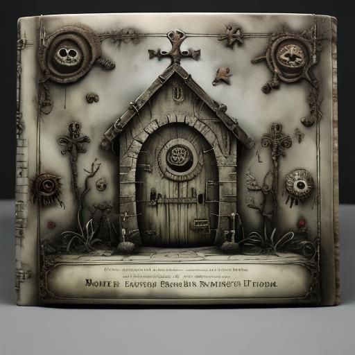  <lora:Book-of-Horrors DSv8:1.0>Pop-Up Book, Graveyard, Church at night
