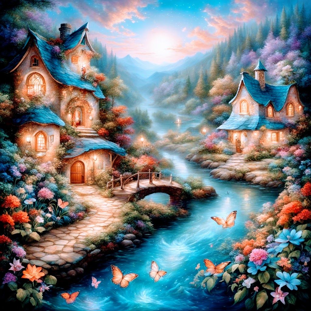 Quaint Village in the Mountains