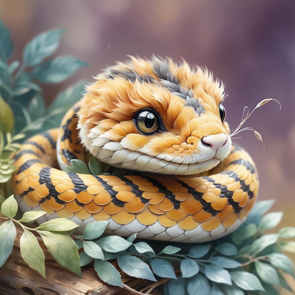 Hair, Hairy, Fur, Furry, Fluffy, Poofy, Floofy, Fuzzy, Adorable Baby Snake, 