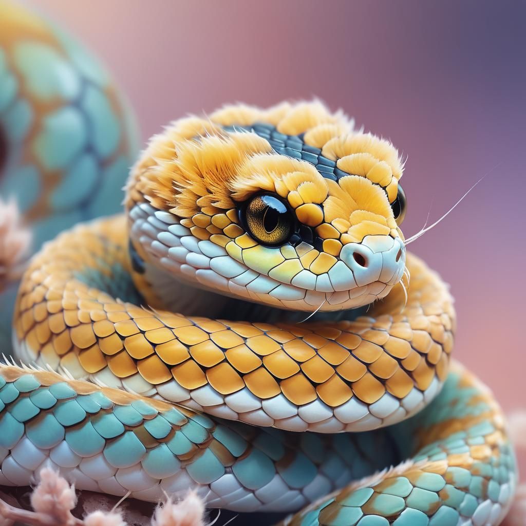 Hair, Hairy, Fur, Furry, Fluffy, Poofy, Floofy, Fuzzy, Adorable Baby Snake, 