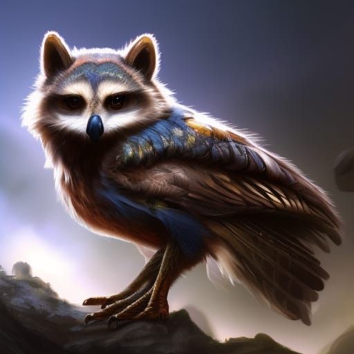 Raccoon-owls - AI Generated Artwork - NightCafe Creator