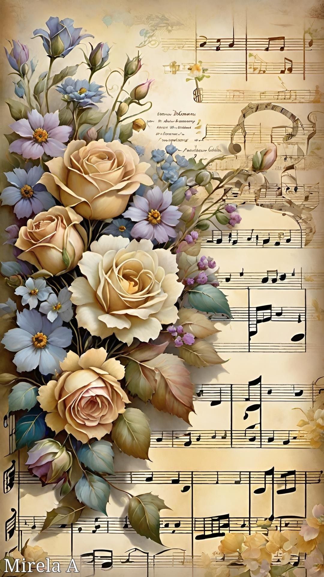 Note playing flowers