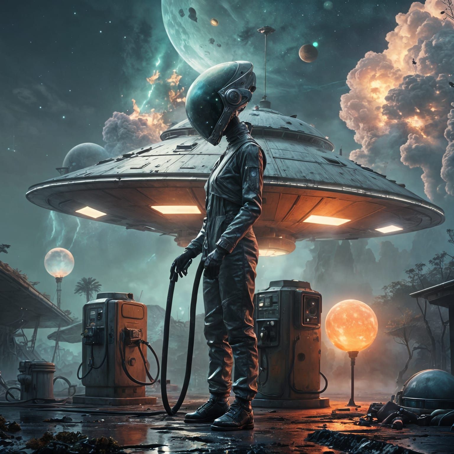 Alien gas station  by @Mike Ritchie