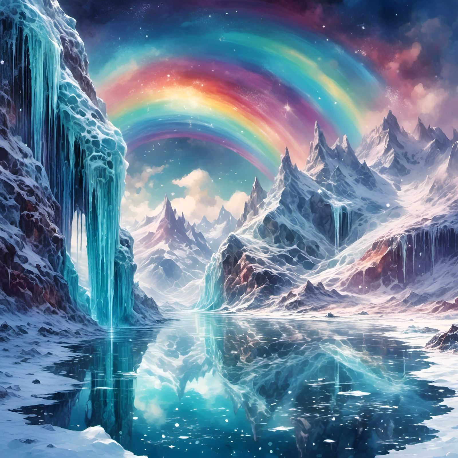 Frozen Rainbow Landscape