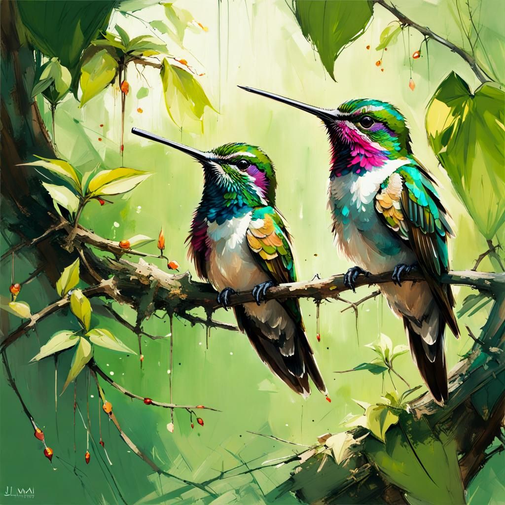Anna’s Hummingbirds  by @Diane