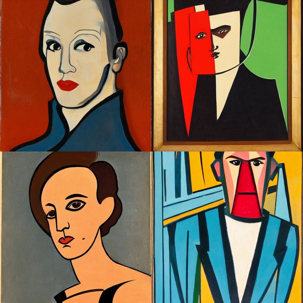 A portrait in the style of Vorticism