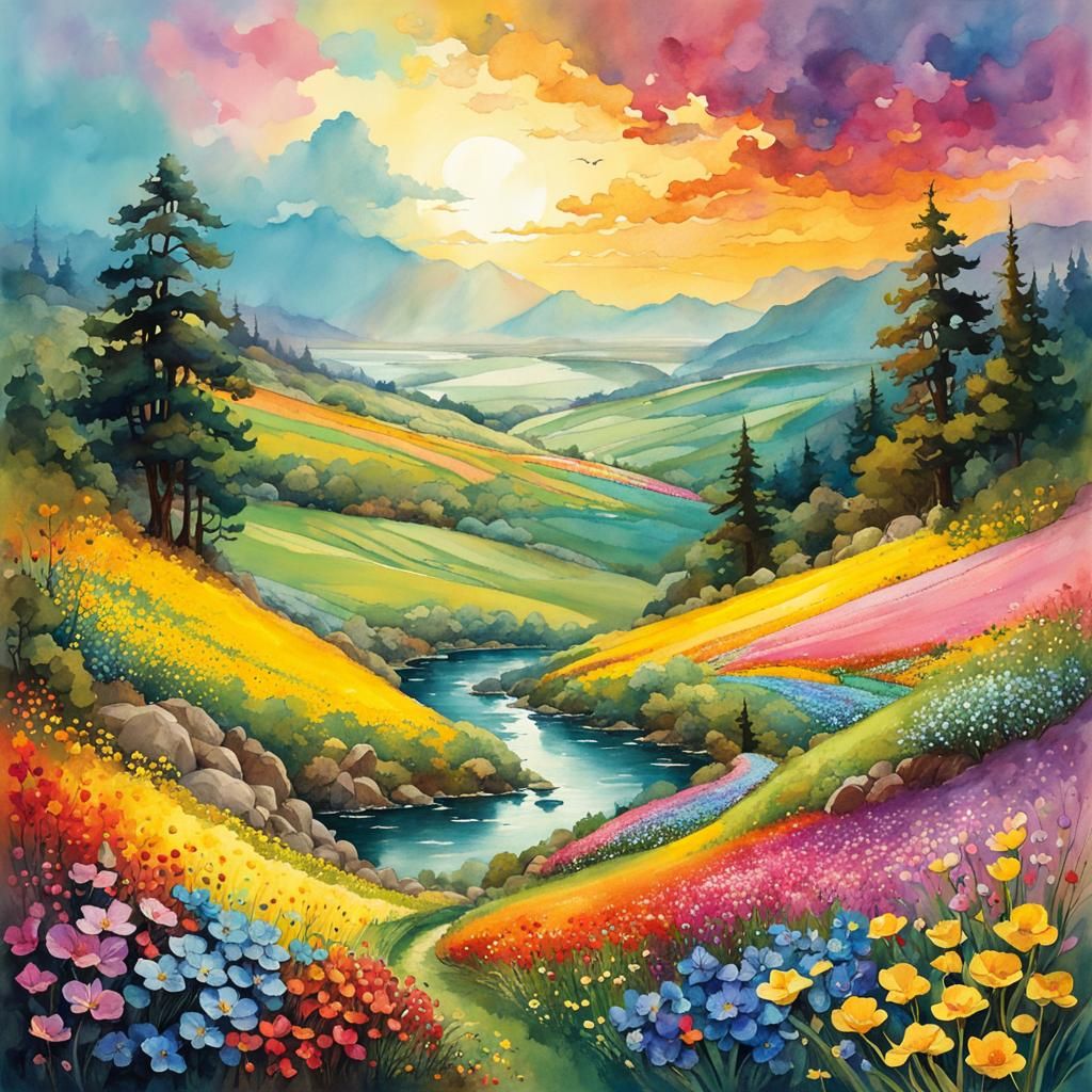 SPRING FLOWERS Landscape  by @JustBubu