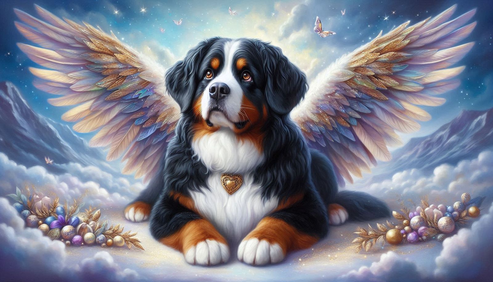 bernese mountain dog with wings.