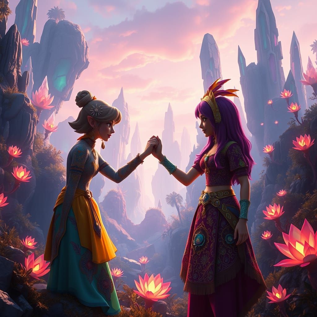 Fantastical Landscape with Sophie Foster and Amy: Whimsical ...