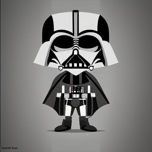 Adorable cartoon of Darth Vader.