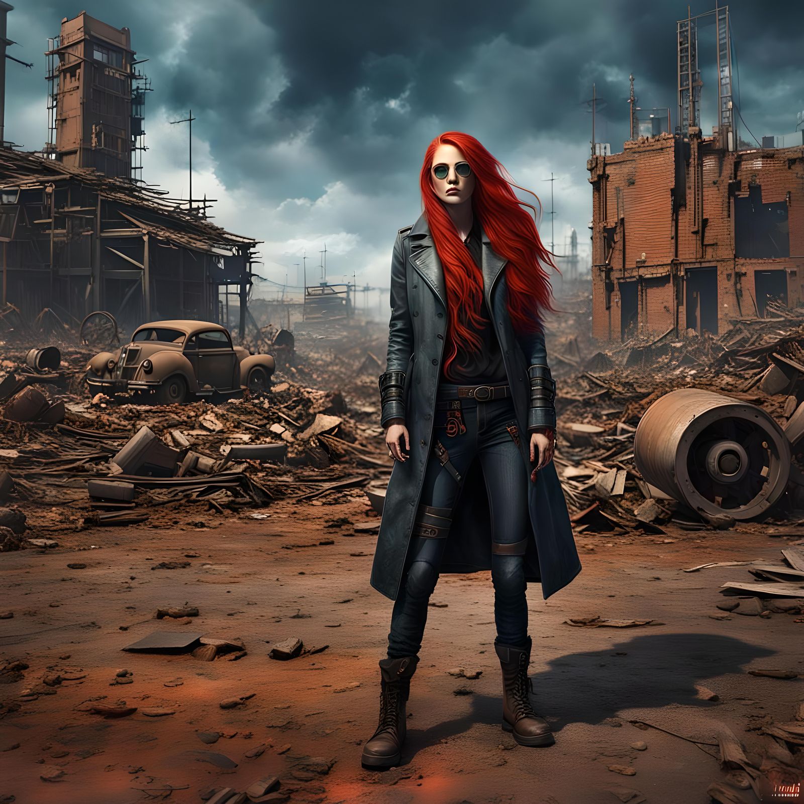women, long red hair, apocalypse survivor, strong, independe...