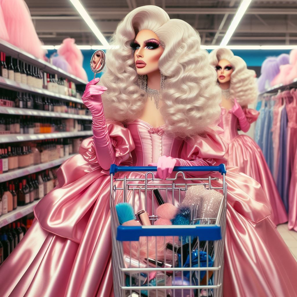 Satin Wonderland of Sissy Dresses and Wigs and Gloves and Ma...