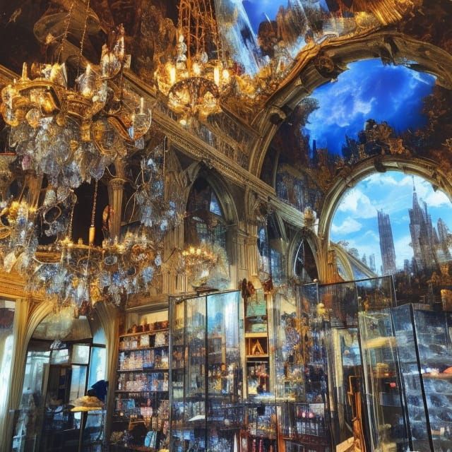 Crystal Shop with Crystal Chandeliers