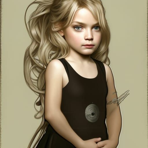 Portrait of a Blonde Girl in Ornate Dress