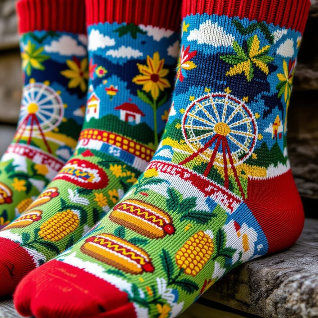 State Fair Socks  by @Tangled Serendipity