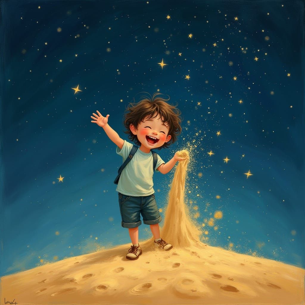Child's Laughter Creates Twinkling Stars